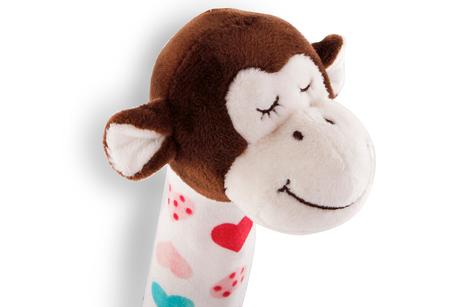 Bonne nuit 7108 pískacia hračka s hryzátkom opica, 