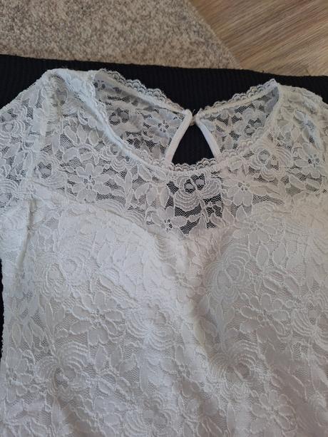 Čipkovaný top, h&m,m