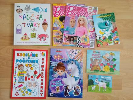 Časopisy, vymaľovánky,