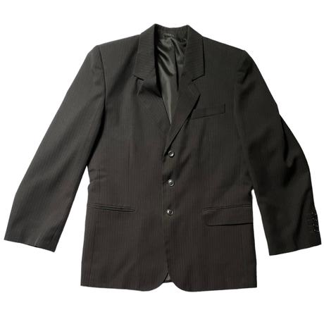 Čierne pánske sako s tenkým prúžkom l (52-54), l