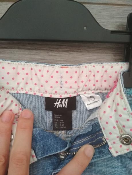 Riflová sukňa hello kitty, h&m,104