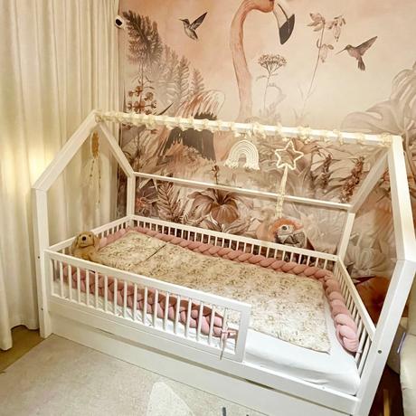 Drevená posteľ domček s prístelkou/zásuvkou, šírka (cm): 90,dĺžka (cm): 200