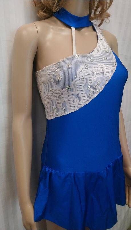 Dámsky kostým tanečnica - modro biele šaty, s,