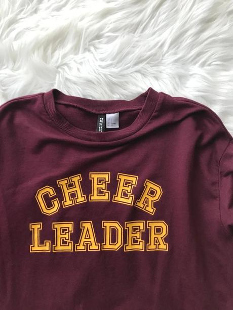 Štýlová bordová mikina cheerleader, h&m,s