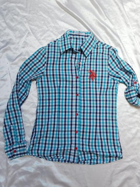 Pekna karo košelova bluzka s roll-up rukavmi, u.s. polo assn.,34