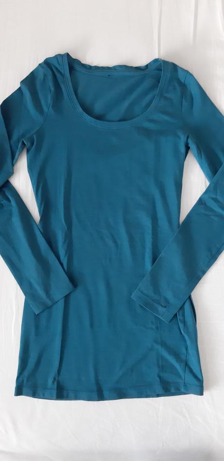 Dlhšie tyrkysové tričko, xs