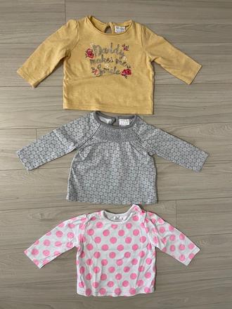 Tričká 3ks, f&f,68