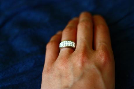 Prsteň z chir. ocele, swarovski