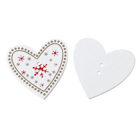 Drevený gombík srdiečko - 35x33mm , 