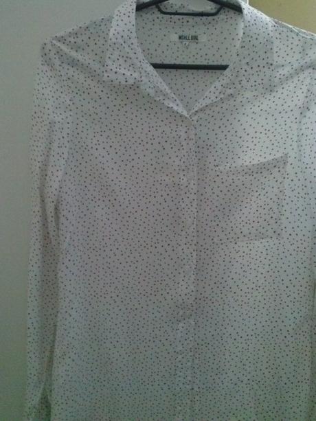 Biela kosielka / bluzka s farebnymi bodkami, gate,s