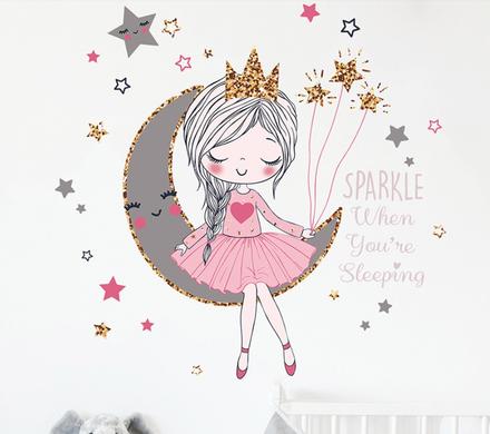 Nálepka na stenu - princezná, 