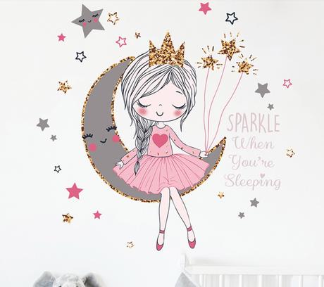 Nálepka na stenu - princezná,