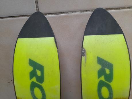 Žlté lyže rossignol comp j 100, rossignol,100-109 cm