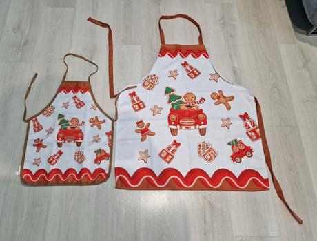 Vianočná kuchynská zástera set motiv perníček,