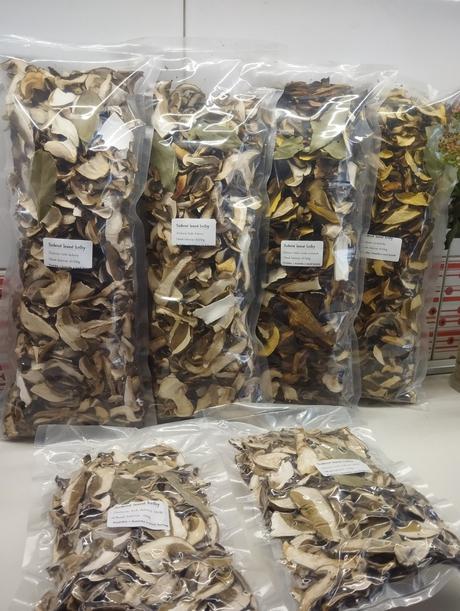 Sušené lesné hríby, 