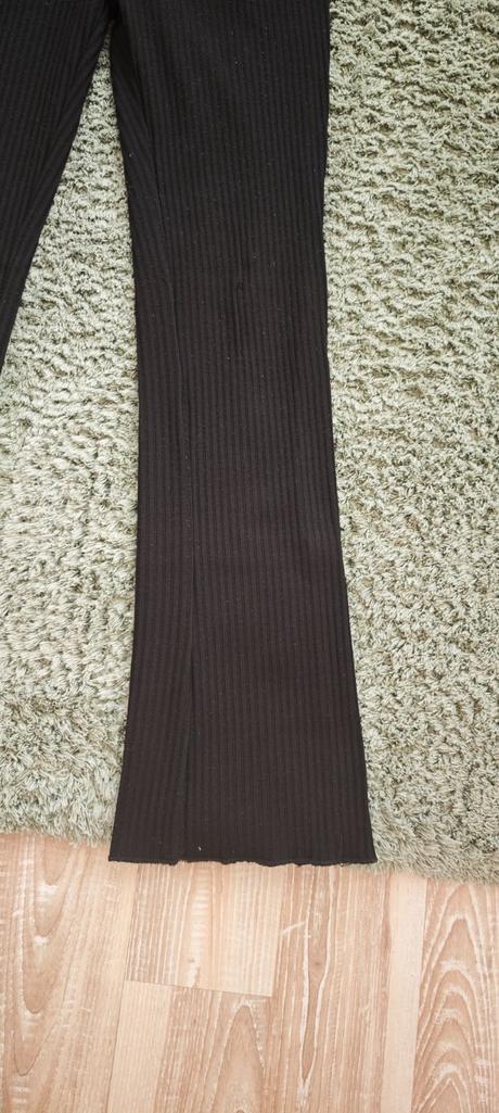 Štruktúrované/rebrovane zvonové nohavice, reserved,158