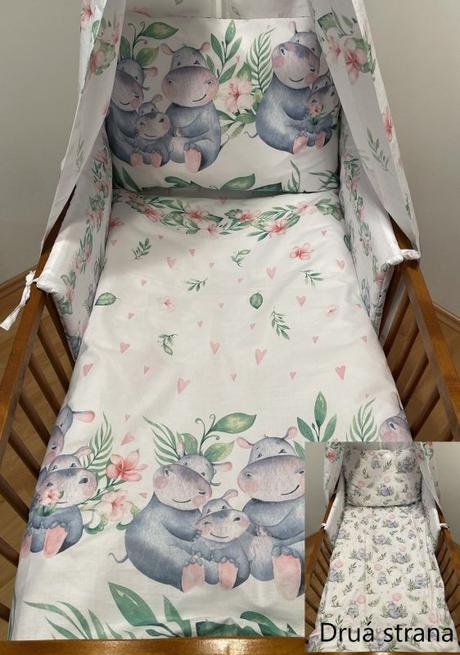Obliečky do postieľky hrošíky baby 90/130 cm skla, šírka (cm): 90,dĺžka (cm): 130