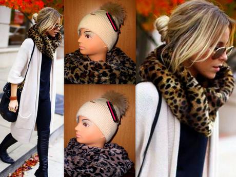 Tigrovaný kožušinový šál, 4xl - xxxl