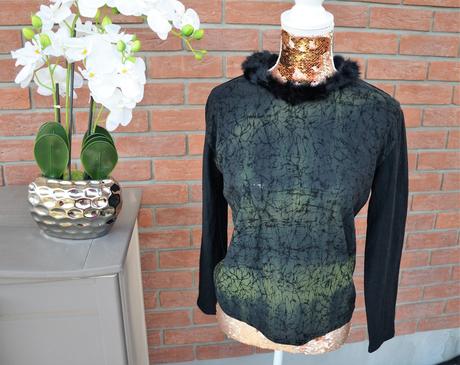 Tričko s kožušinou okolo krk-m, m