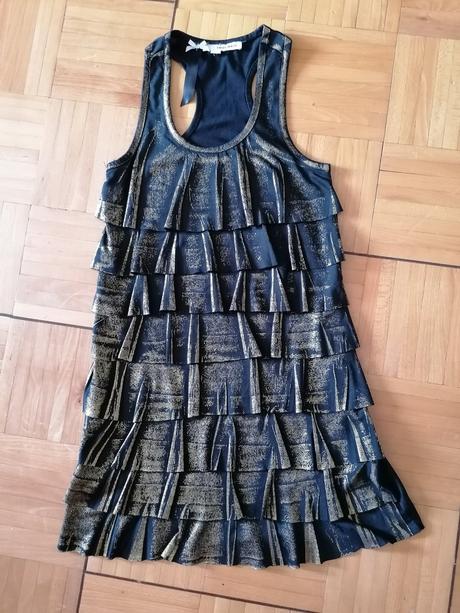 Čierno zlatý top alebo šaty tally weijl, tally weijl,xs