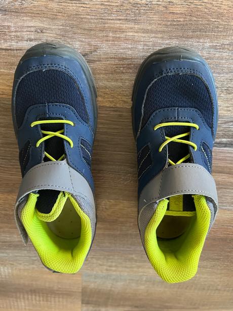 Detská turistická obuv mh100 so suchým zipsom, quechua,33