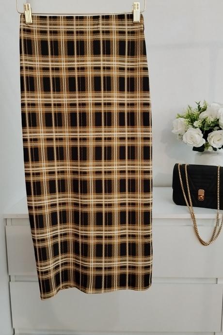 Štýlová károvaná midi sukňa pull&bear, pull&bear,36 / s