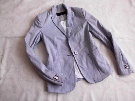 Bielo modrý tenký pásik, zara,s