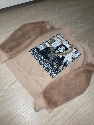 Mikina huňatý rukáv, river island,152