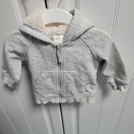 Mikina s huňatou kapucňou, h&m,68