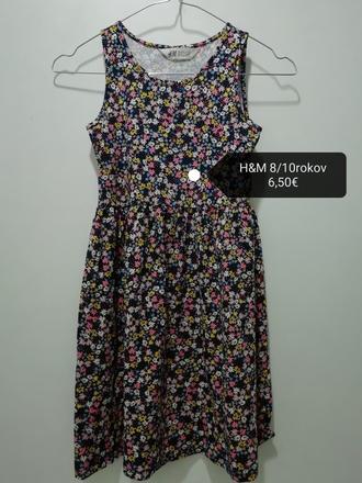 Kvetinové bavlnené šaty, h&m,140