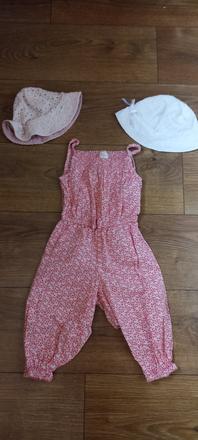 Letný overal h&m a klobúčiky, 86–98