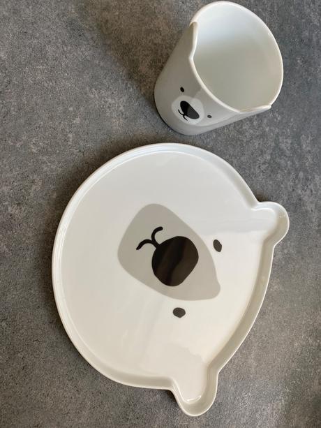 Porcelanovy hrnček a tanierik medveď, 