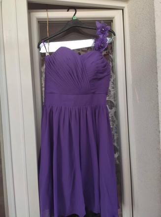 Dámske fialové šaty na jedno rameno, veľ. 46, 46