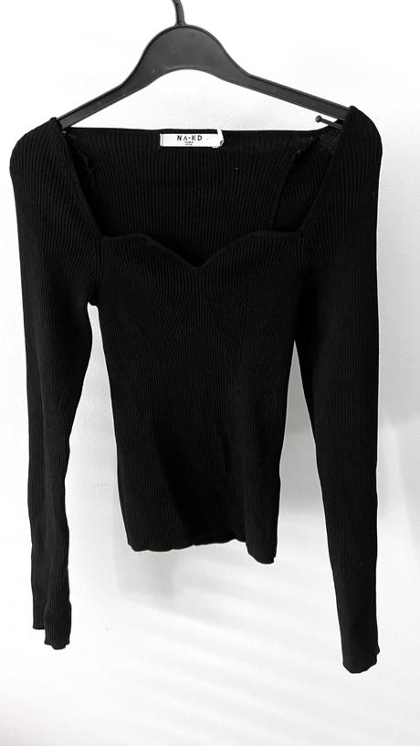 Na-kd rebrovaný top srdiečkový štvorcový výstrih, 30