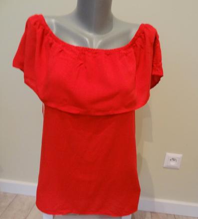 Červený top s volánom, house,xl