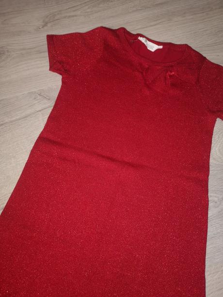 Trblietavé červené šaty, h&m,134