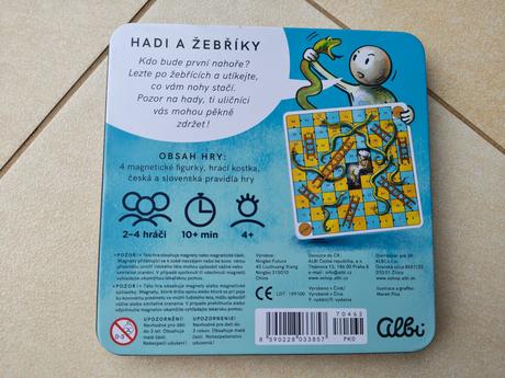 Hady a rebríky - magnetická hra do auta albi, 
