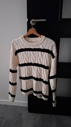 Pruhovany kremovy sveter, sinsay,m