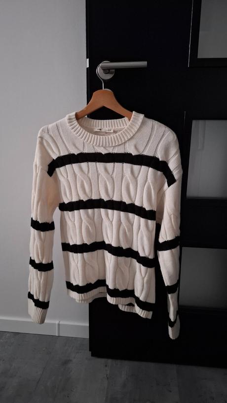 Pruhovany kremovy sveter, sinsay,m