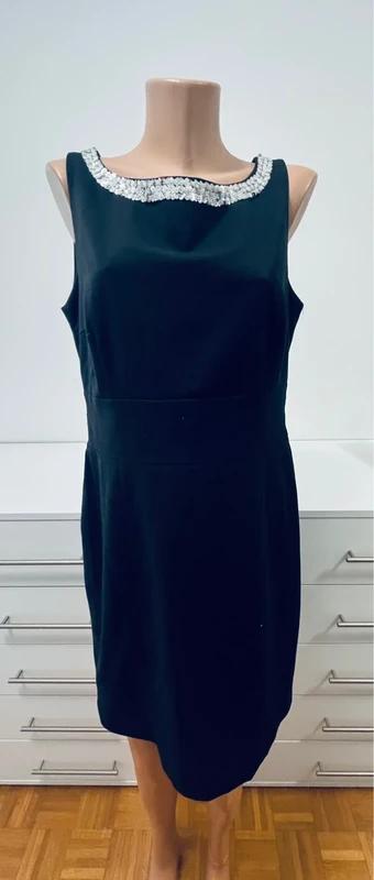 Čierne elegantné šaty h&m so strieborným výstrihom, h&m,46