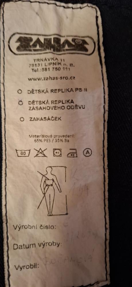 Hasičské oblečenie pre deti - kostým, veľ. 134,