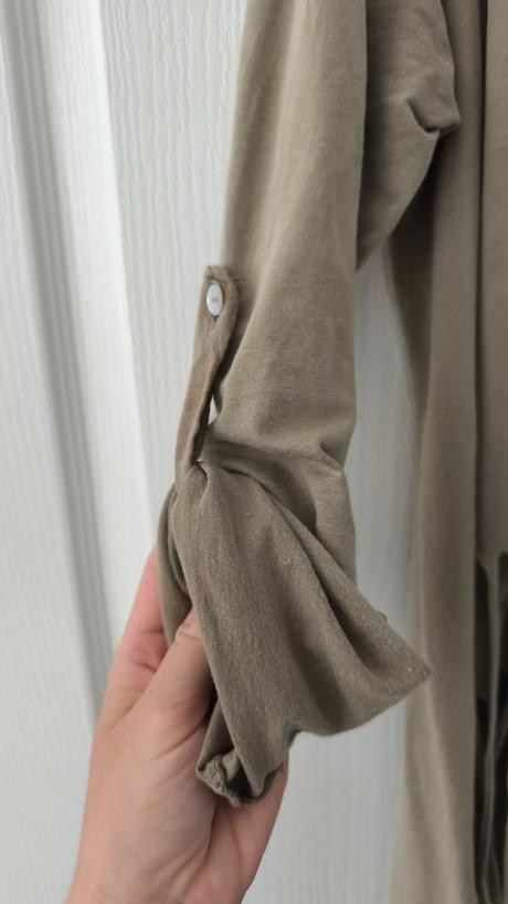 Khaki strapcový cardigan,