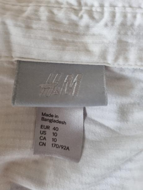 Biela bkuzka s pasikmi hm 38, h&m,38