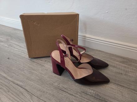 Bordové lakované lodičky, next,41