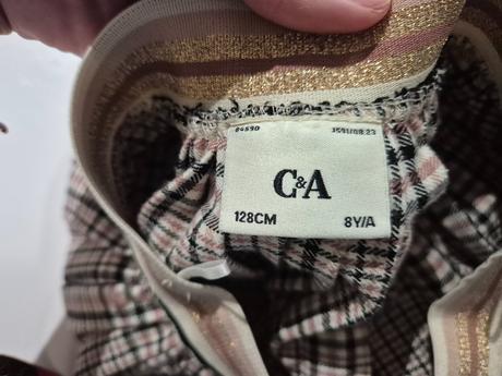 Károvaná skladaná sukňa, c&a,128