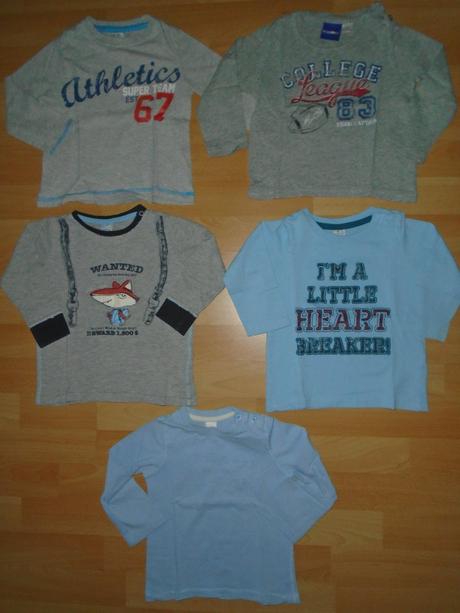 Trička 5ks- 80/86 velkost, c&a,80