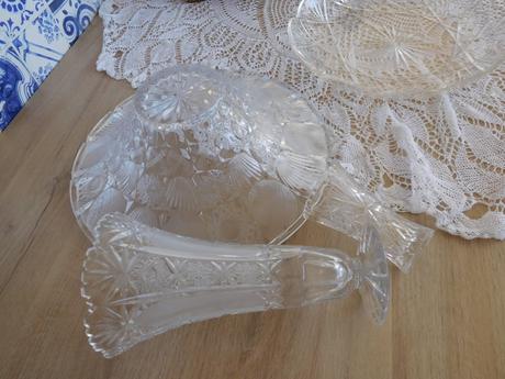 Brúsené sklo, misa váza vázička, 