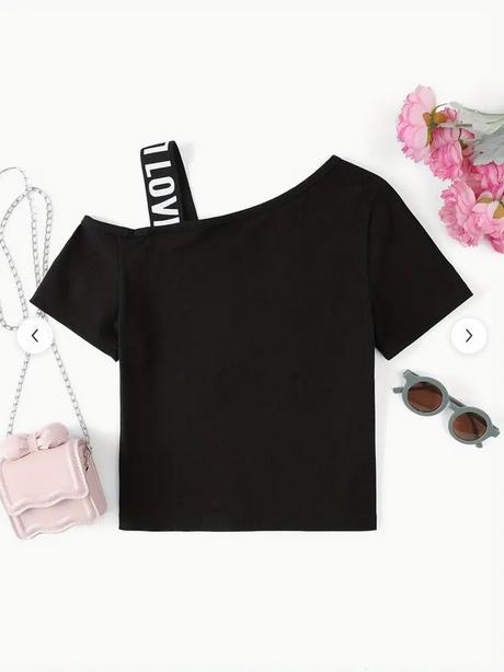 Nové dievčenské čierne tričko s potlačou veľ. 160, 158 / 164