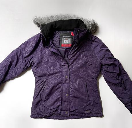 Fialová dámska zimná vetrovka volcano 38, m