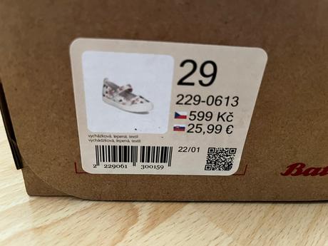 Kvietkované látkové balerínky, baťa,29